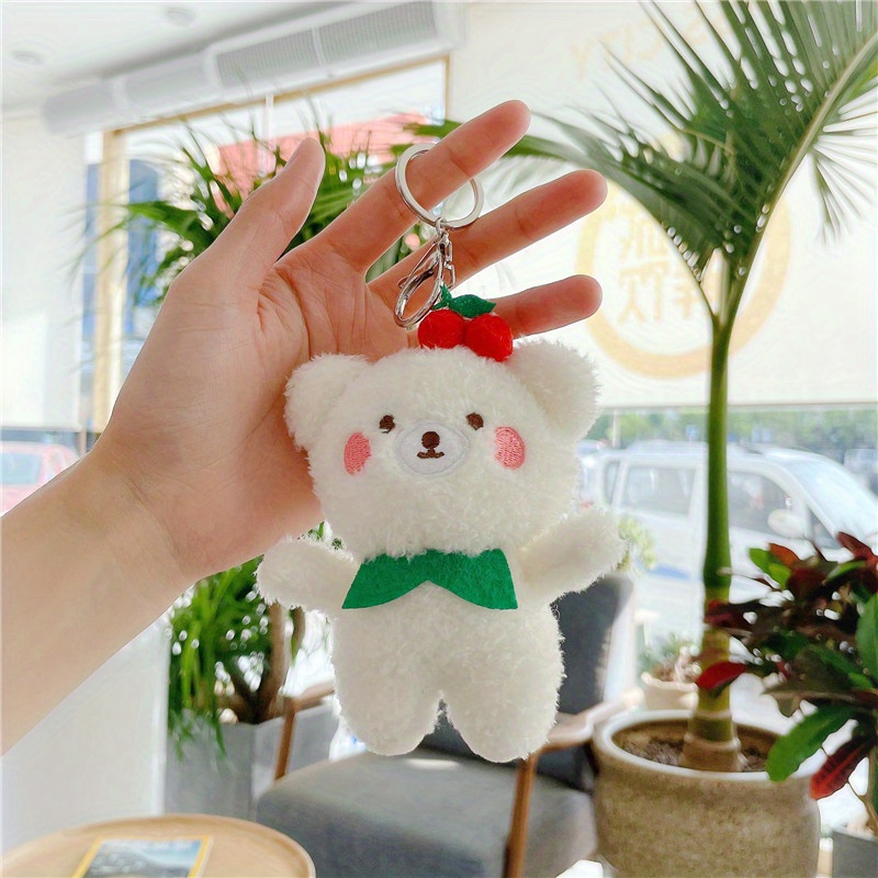 Cute Bear Plush Toy Doll Bag Pendant Small Keychain - Temu