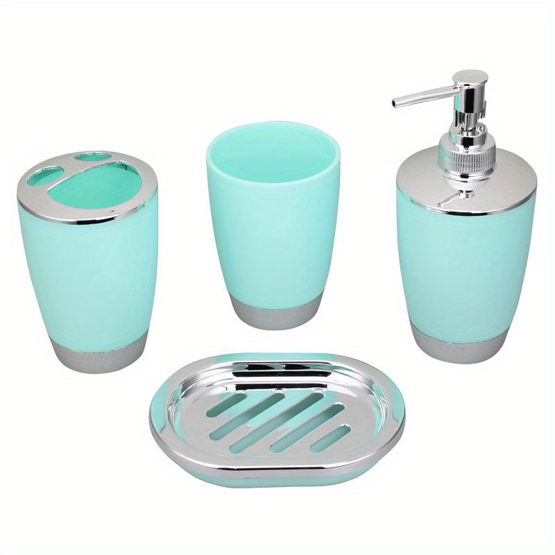 Simple Bathroom Accessory Set, Includes Toilet Brush, Lotion Dispenser, Soap  Dish, Mouthwash Cup And Toothbrush Holder, Suitable For Bathroom  Decoration, Housewarming Gift Set - Temu