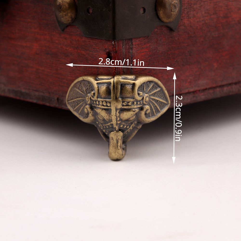 4 Pezzi 28*23mm Gambe Di Mobili Vintage Elefante Antico, Piedini Decorativi  Di Protezione Per Cassetti Di Gioielli E Scatole Di Legno, Materiale