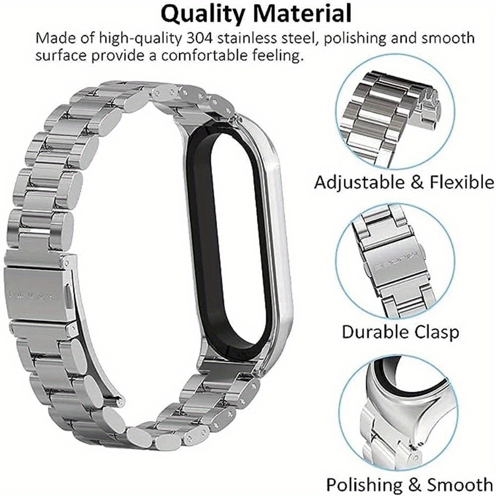 Metal Mesh Stainless Steel Strap Xiaomi Mi Band 8 Smartwatch - Temu