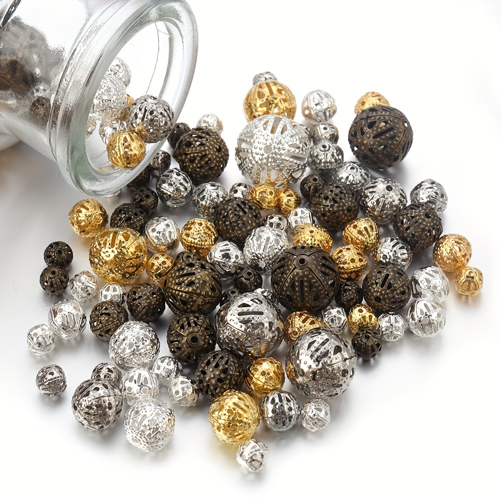 Hollow Out Balls For Making Bracelet Necklace Loose Beads - Temu