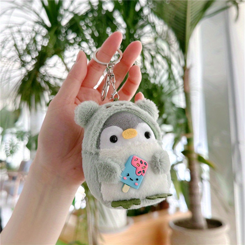 Temu 1pc, Penguin Plush Toy Doll Bag Pendant Small Keychain Christmas Party Gift Thanksgiving Gift Key Chain Halloween Decor Doll Creative Keychain