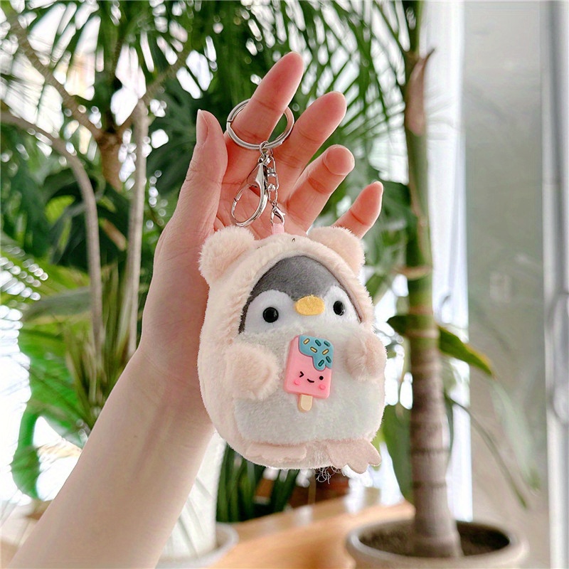 Temu 1pc, Penguin Plush Toy Doll Bag Pendant Small Keychain Christmas Party Gift Thanksgiving Gift Key Chain Halloween Decor Doll Creative Keychain