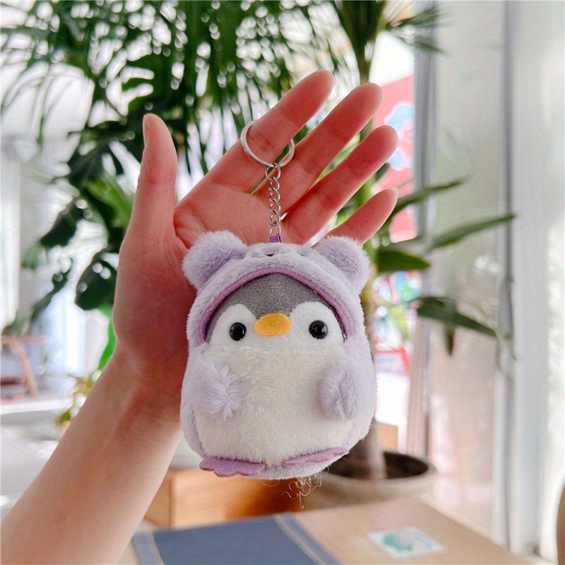 Temu 1pc, Penguin Plush Toy Doll Bag Pendant Small Keychain Christmas Party Gift Thanksgiving Gift Key Chain Halloween Decor Doll Creative Keychain