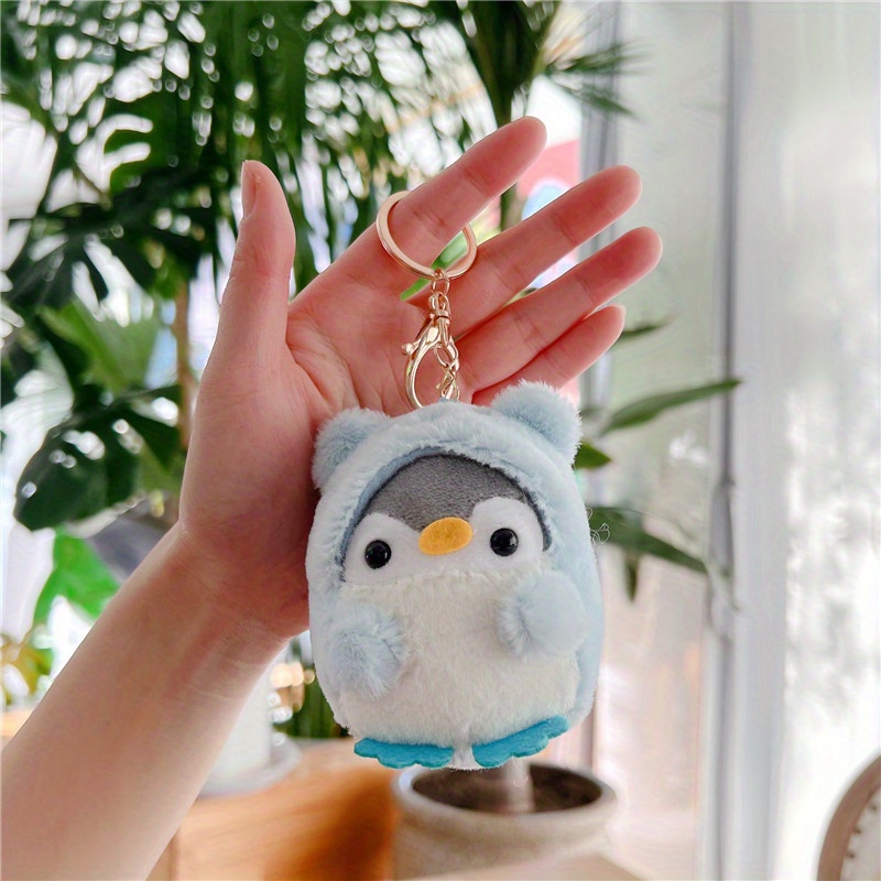 Temu 1pc, Penguin Plush Toy Doll Bag Pendant Small Keychain Christmas Party Gift Thanksgiving Gift Key Chain Halloween Decor Doll Creative Keychain