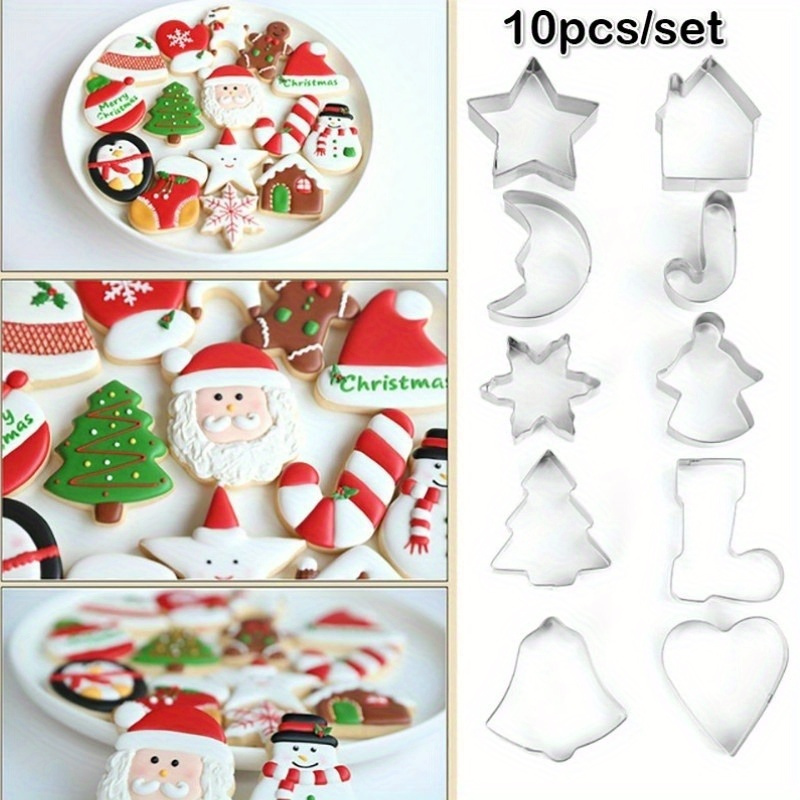 Christmas Cookie Cutters, Stainless Steel Pastry Cutter Set, Biscuit Molds, Baking  Tools, Kitchen Accessories, Xmas Decor - Temu