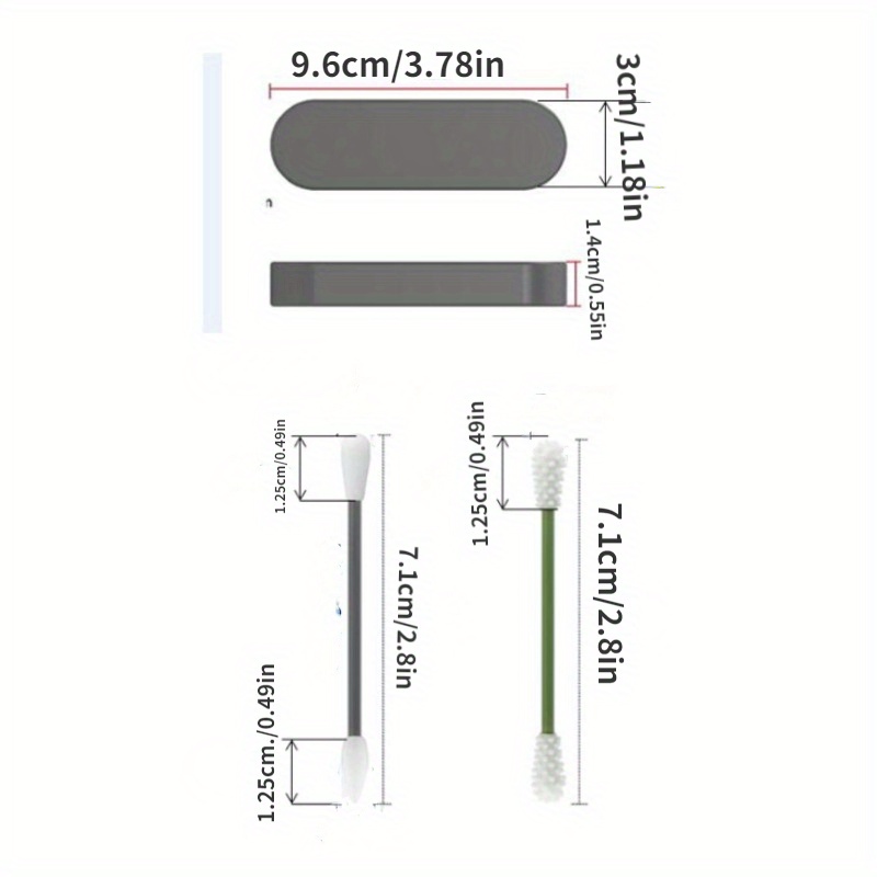 2本/箱シリコンチップクリーニング綿棒 ケースキット付き メイクや毎日