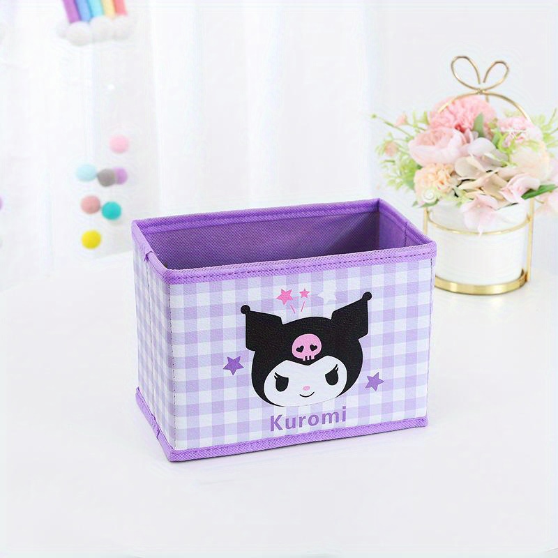 Creative Sanrio Desktop Foldable Storage Box Kt Cat Kuromi Cinnamoroll Dog  Mini Organizer Box Sundries Basket