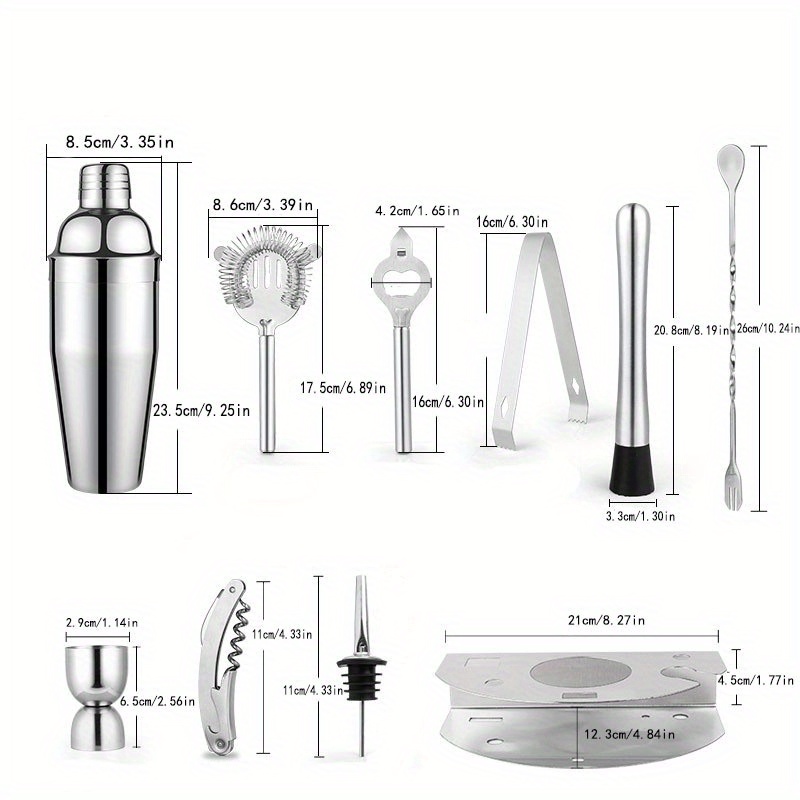 Metal Bartending Tools, Cocktail Shaker Bartender Kit, Cocktail Martini  Shaker With Strainer, Muddler For Cocktails, Bar Spoon, Measuring Jigger  For Bartending And Liquor Bottle Pourers, Drink Mixer Set, Bartender Set -  Temu