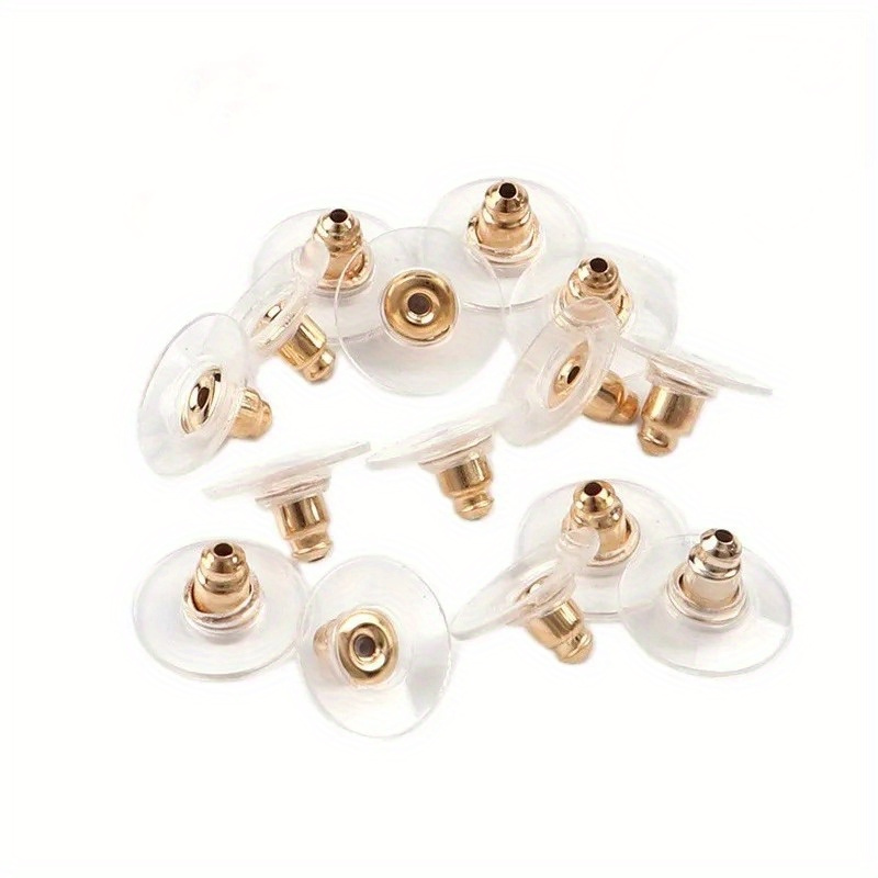 20pcs Hypoallergenic Earring Backs for Heavy Earrings Stoppers Plastic Disc  Gold