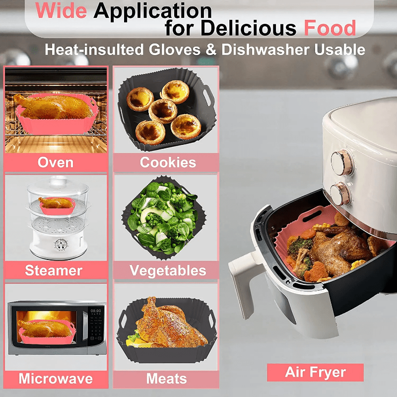 1pc Air Fryer Oven Combo, 5.7qt Large Capacity Pot, 8 One-touch Preset  Functions, Non-stick And Dishwasher Safe Detachable Parts, Square Basket  With Window, Electric Air Fryer With Temperature Control