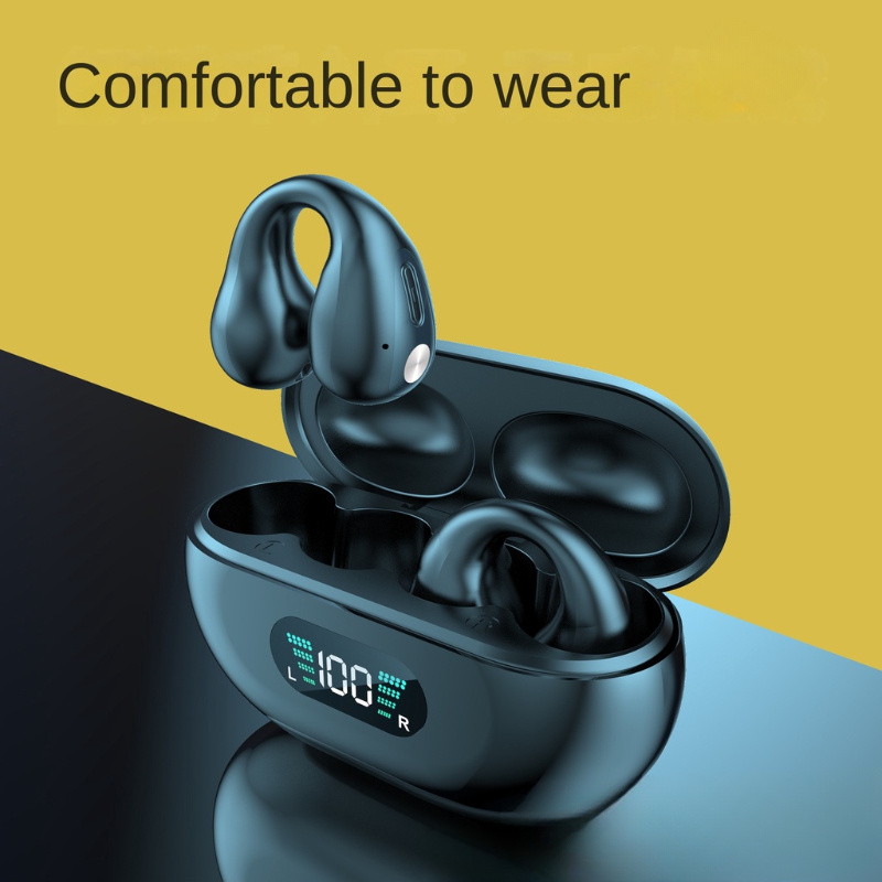 Auriculares de conducción ósea con micrófono, auriculares inalámbricos  Bluetooth con cabeza de hueso y oído, auriculares con micrófono,  auriculares