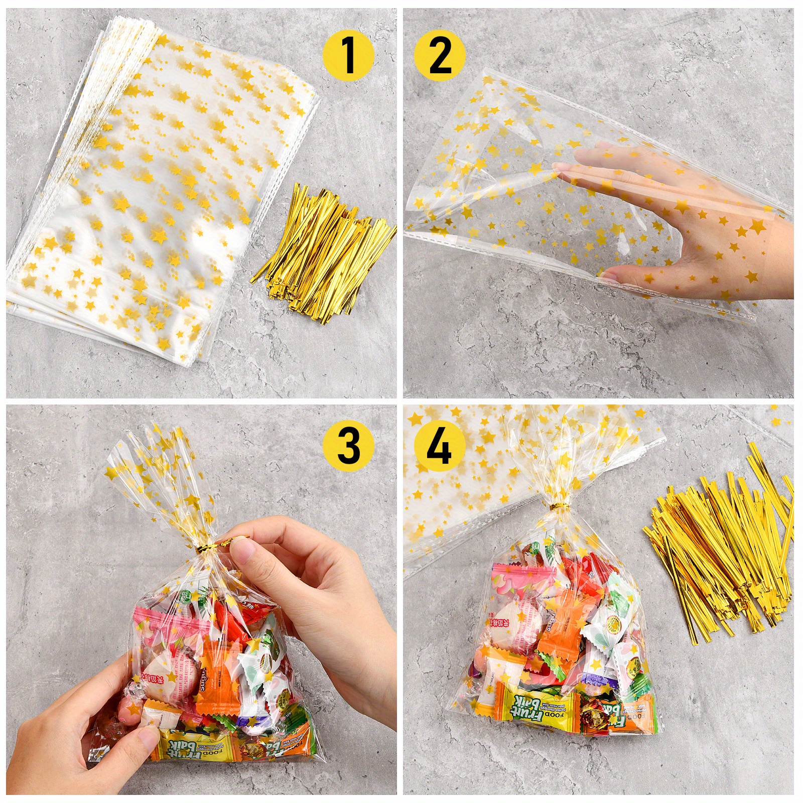 100 Pezzi Sacchetti Caramelle Sacchetti Cellophane Sacchetti - Temu Italy