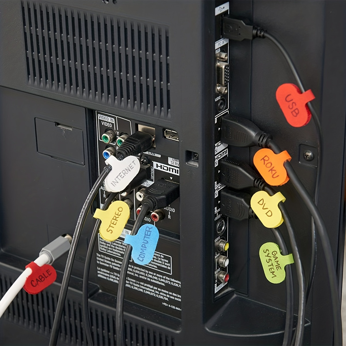 Etiquetas para Cables, Tamaño Grande, para Organizar e Identificar sus  Cables, Etiqueta Multicolor para Escribir a Mano, Reutilizables, Versátiles  