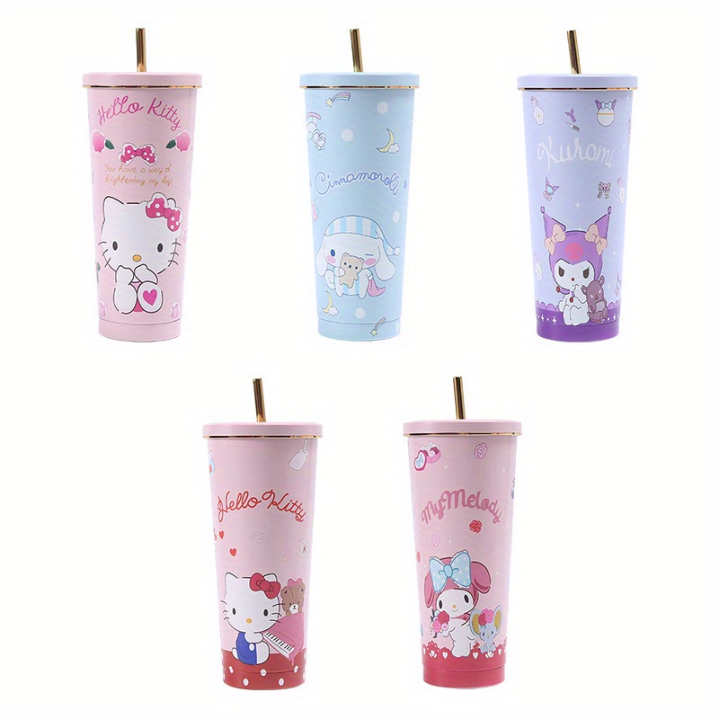 Kitty and Friends Stainless Steel Tumbler Cute Pink Girly Tumbler