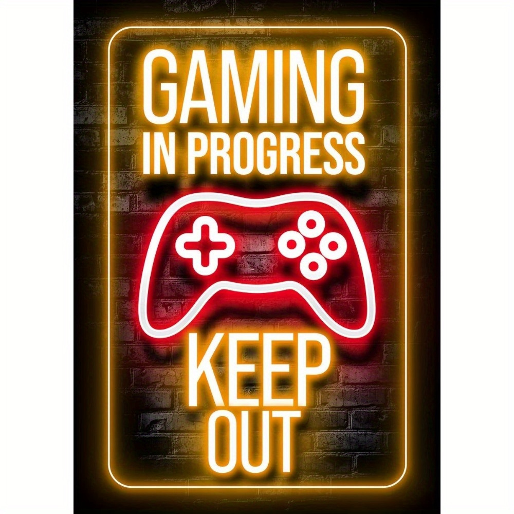Gamer PC Gaming Controller Console Game Neon Canvas Artwork Poster Room  Wall Art