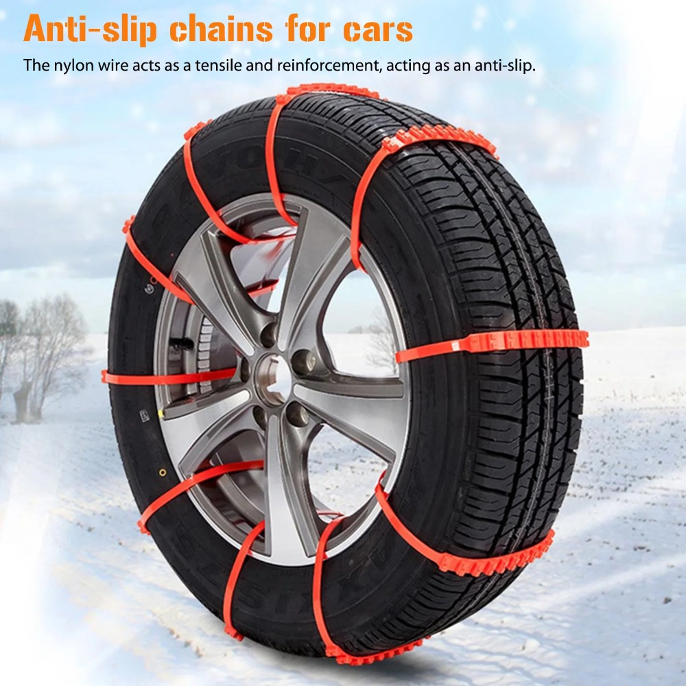 10stk Winter Anti-Rutsch Ketten für Auto Schnee Schlamm Rad Reifen Spanne  Tendon