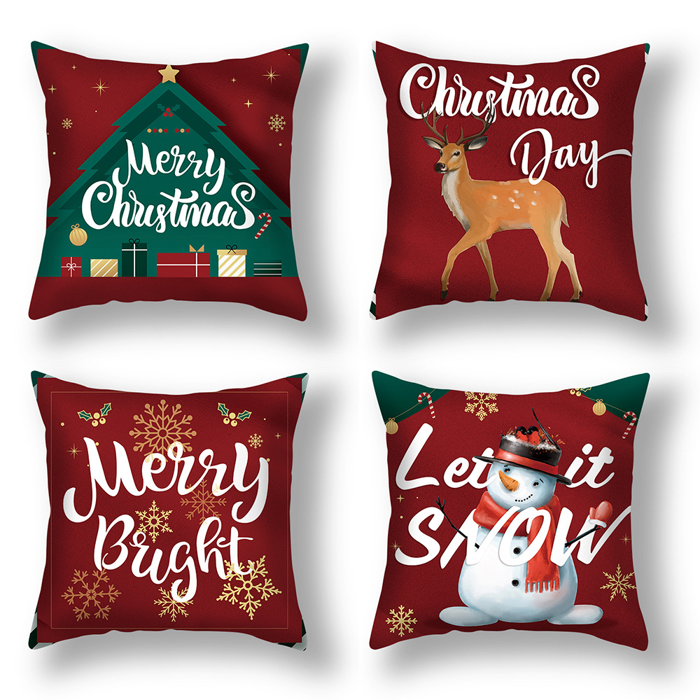  Lewondr Christmas Pillow Cover Set of 2 Merry Christmas  Nutcracker Throw Pillow Cover 18 x 18 Inch Embroidery Cartoon Home Decor  Square Cushion Case for Winter Holiday Party Xmas Sofa Bed