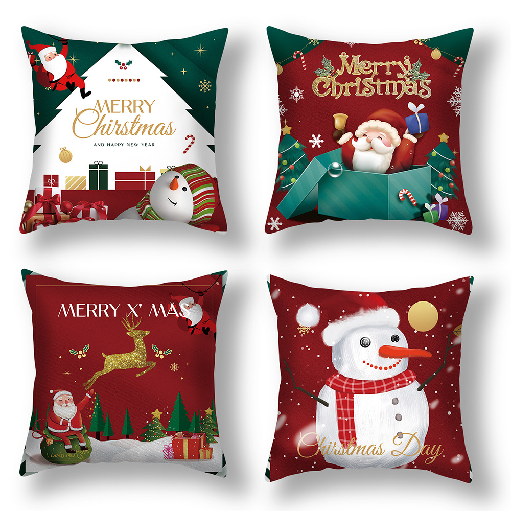  Lewondr Christmas Pillow Cover Set of 2 Merry Christmas  Nutcracker Throw Pillow Cover 18 x 18 Inch Embroidery Cartoon Home Decor  Square Cushion Case for Winter Holiday Party Xmas Sofa Bed