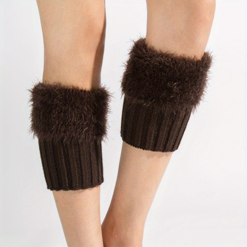 Pair of Black Faux Fur Leg Warmers