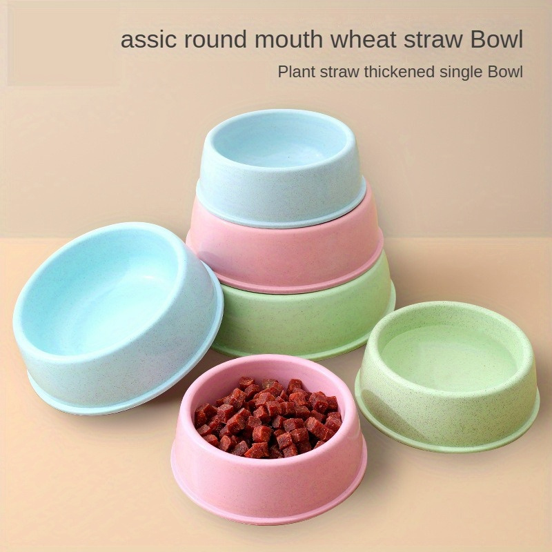 Solid Color Dog Bowls Plastic Dog Food Bowl Water Bowl Dog - Temu