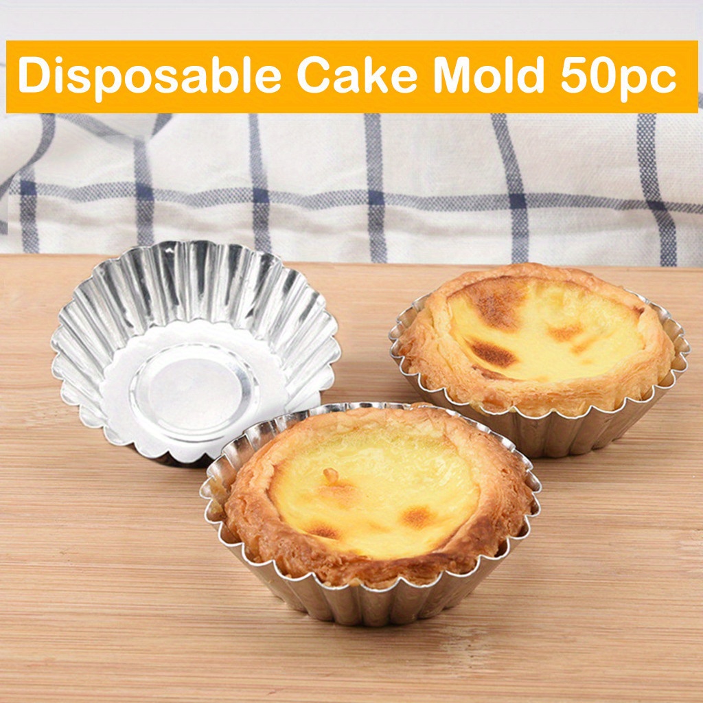 20 pièces Coupe De Gâteau Unicolore Jetable Avec Doré En Aluminium dessert  Pour Pâtisserie