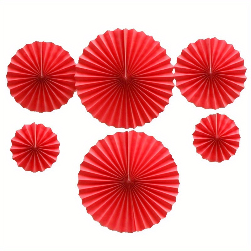 Hanging Paper Fans Party Set 12Pcs Decoration for Birthday Wedding Wine Red  - Wine Red - On Sale - Bed Bath & Beyond - 38394982