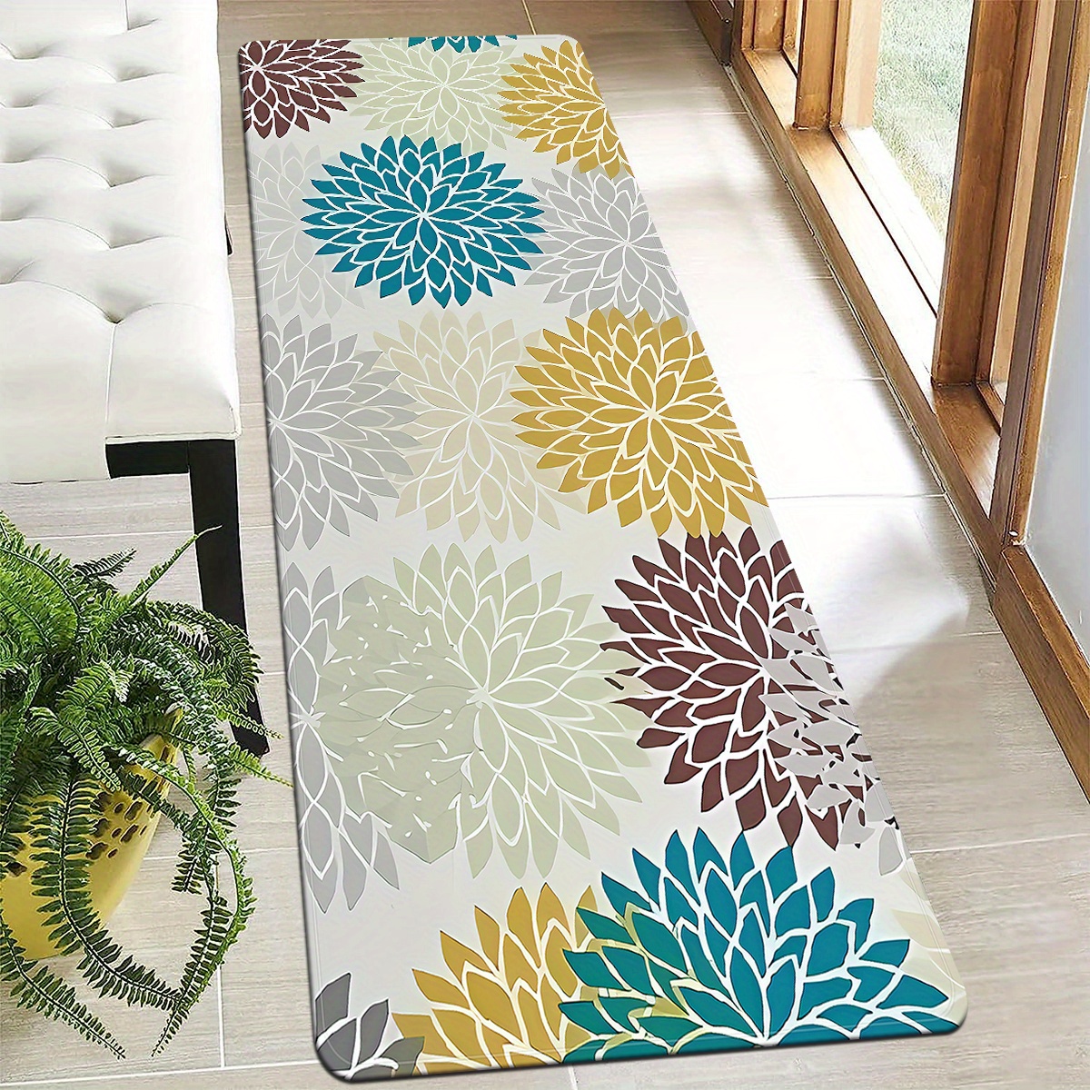 Non slip Soft Moroccan Area Rug Low Pile Floral Indoor - Temu