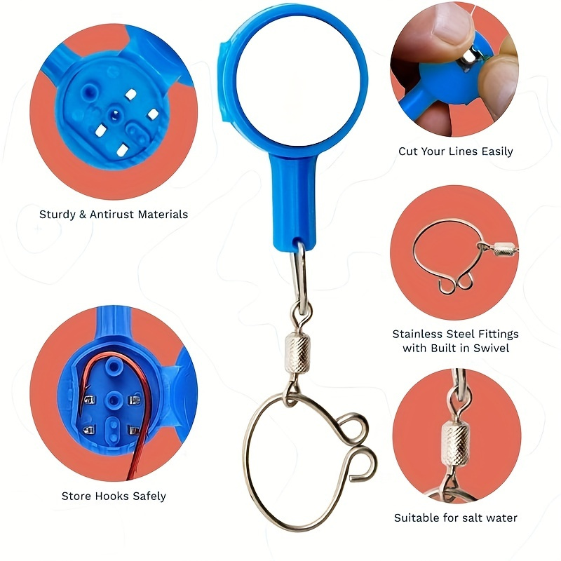 Fishing Knot Ties Tool, Standard Size Multifunctional Fishing Accessories,  Full Hook Cover, Fishing Hook Holder, Bait Protection, Fishing Line Cutter,  Fishing Rod Easy Install Multicolor - Temu Republic of Korea