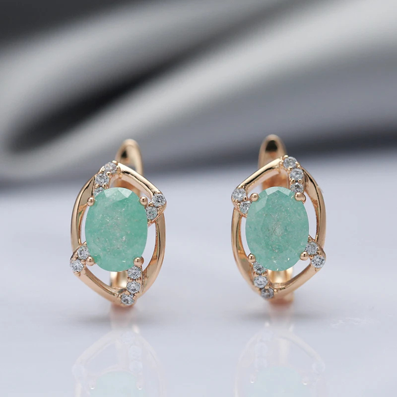 TEMU 1 Paire de Boucles d'Oreilles Goutte en Synthétique Verde - Créoles à Suspension avec Transparent, Bijoux Luxueux Dorés pour Mariage, Âge des