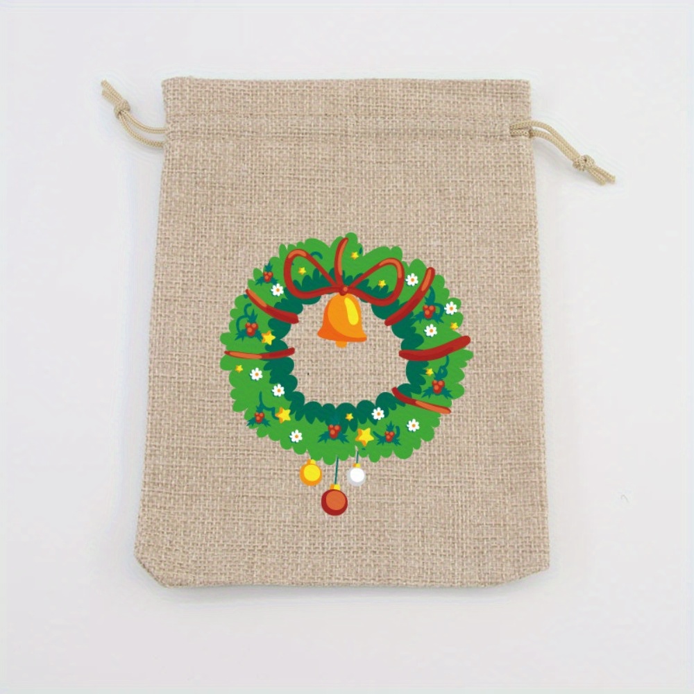 Natural Jute Bags Christmas Drawstring Gift Bag Pouches - Temu