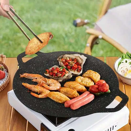38cm Outdoor Camping Grill Plate Korean Barbecue Plate Barbecue Meat Pot  Barbecue Plate Frying Plat