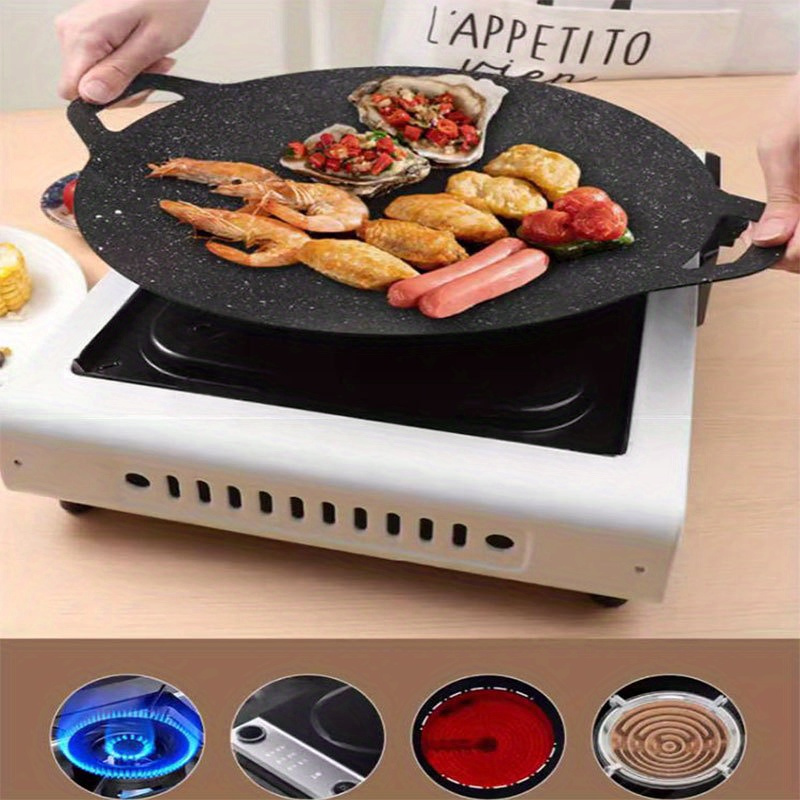 Bbq Pan, Barbecue Stove Pan, Grill Steak Plate, Household Non-stick Smokeless  Bbq Pan, Grill Steak Teppanyaki Plate, Barbecue Utensils, Barbecue Tools,  Kitchen Accessories - Temu