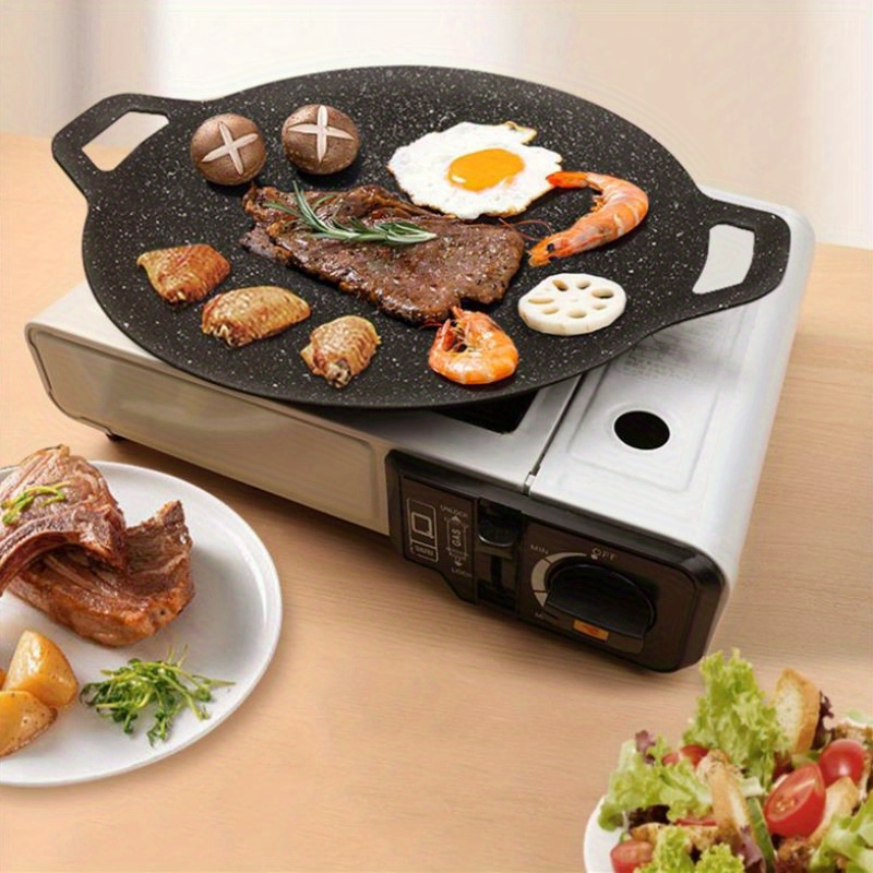 Bbq Pan, Barbecue Stove Pan, Grill Steak Plate, Household Non-stick Smokeless  Bbq Pan, Grill Steak Teppanyaki Plate, Barbecue Utensils, Barbecue Tools,  Kitchen Accessories - Temu