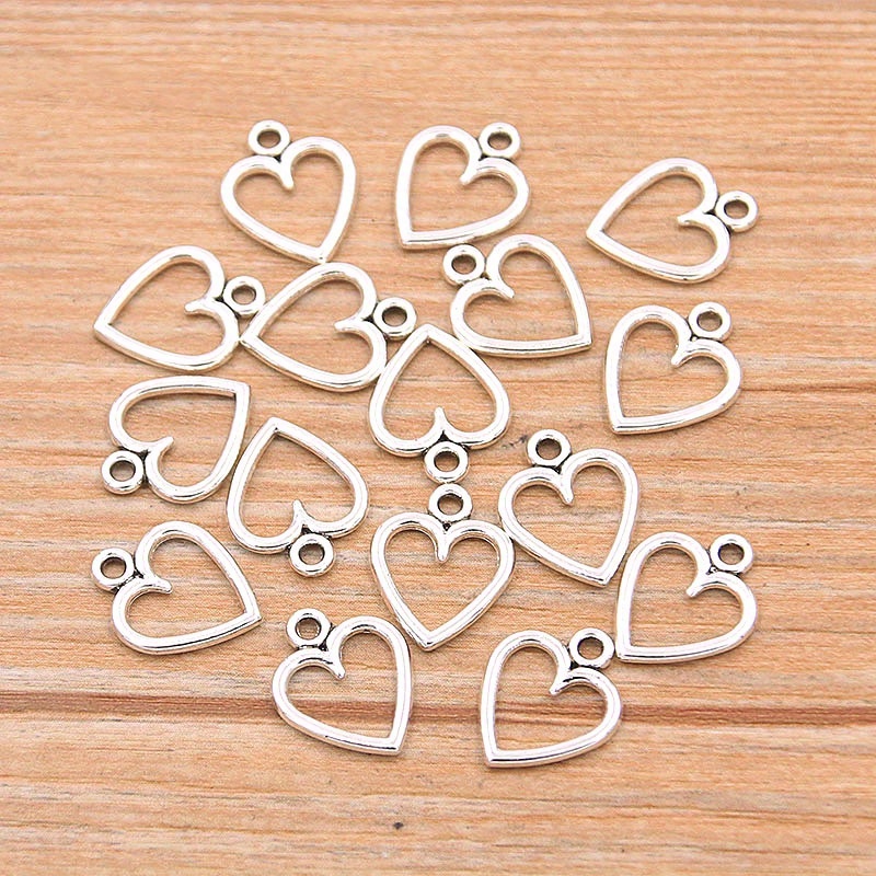 20pcs/pack 11.8*11.4mm Alloy Dripping Oil Heart Pendant Enamel Charms Bulk Necklace Bracelet Accessories Couple Jewelry DIY Material Small Business