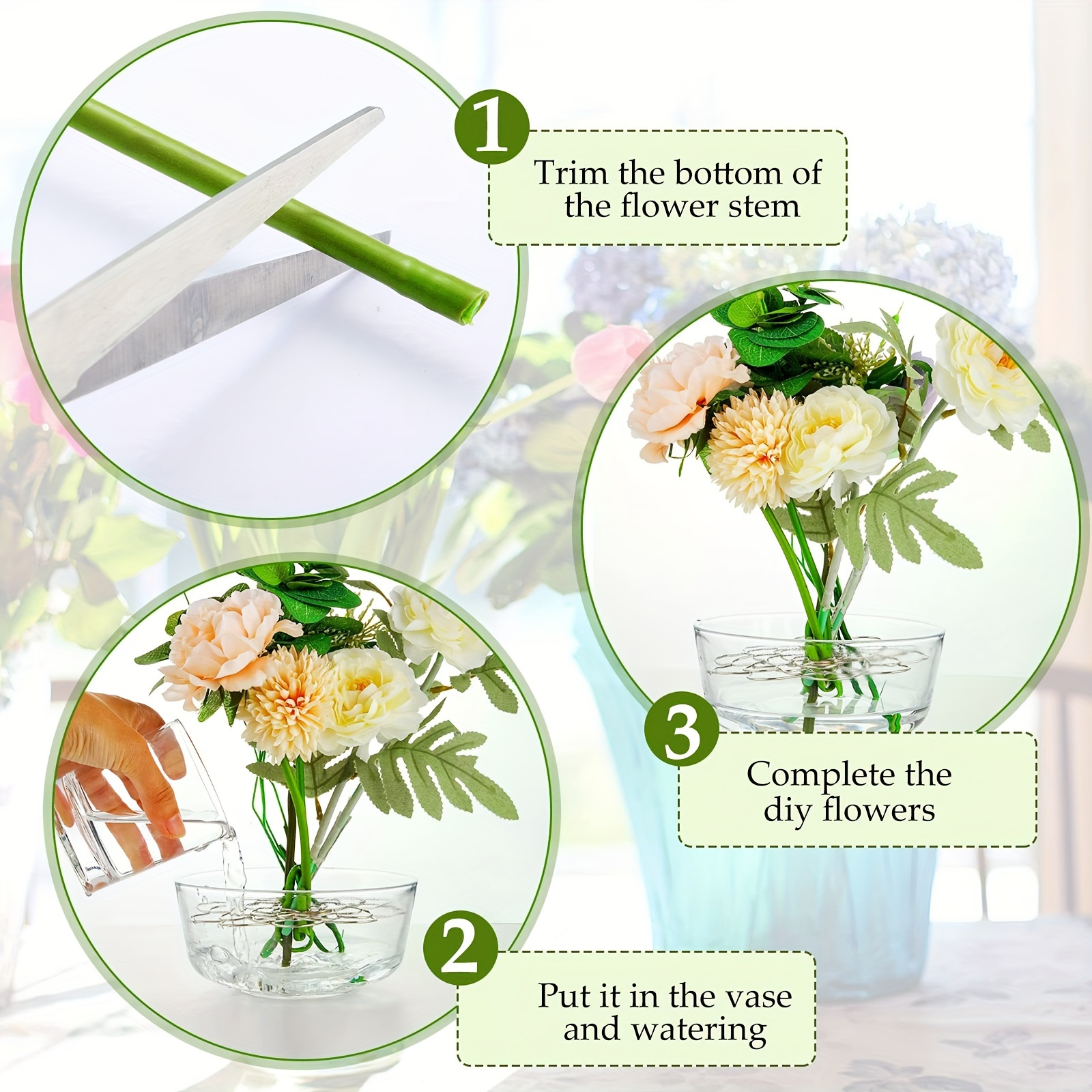  Flower Arrangement Holder, 3Pcs Reuseable Floral Grid