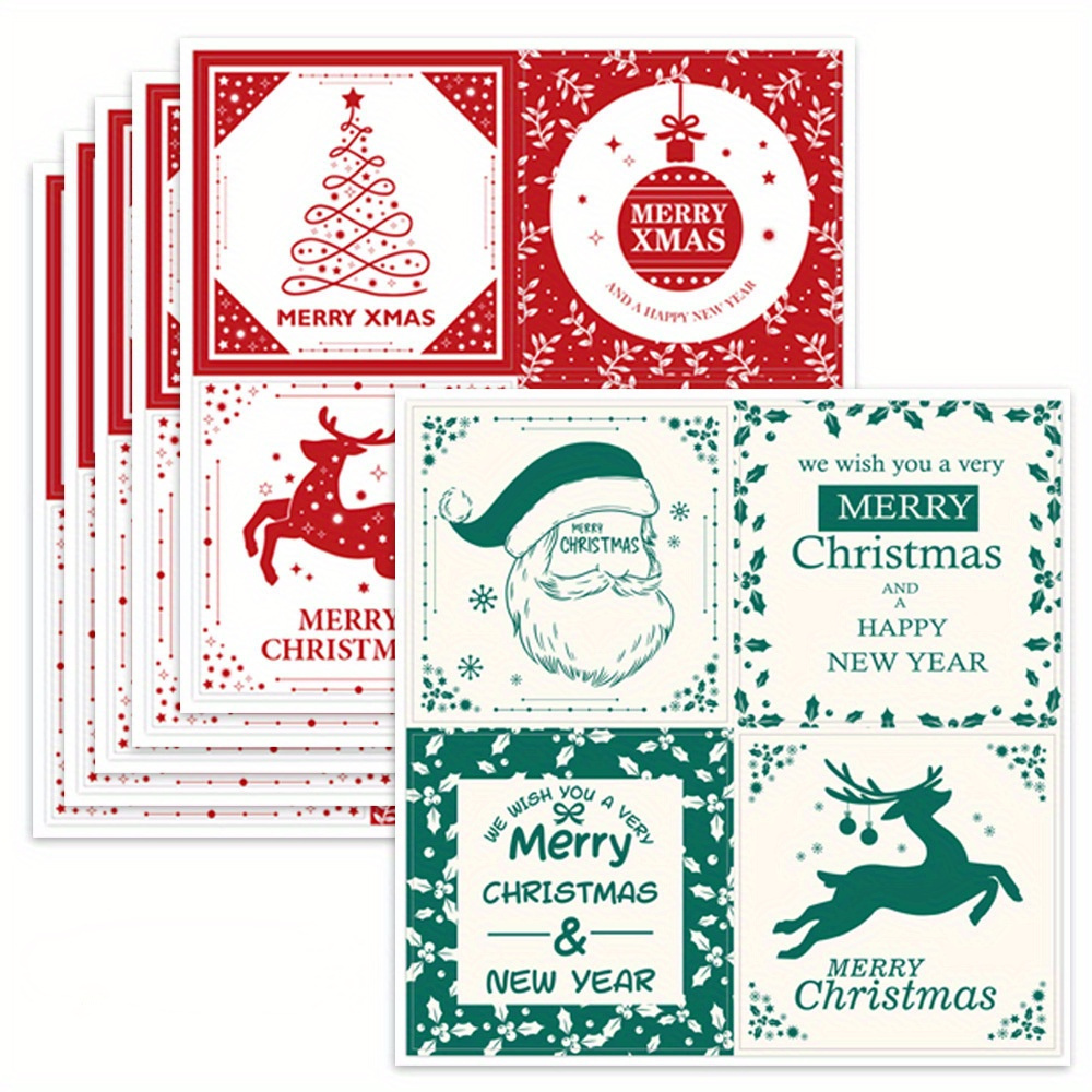 Christmas Square Stickers Gift Box Sealing Stickers Sticker - Temu