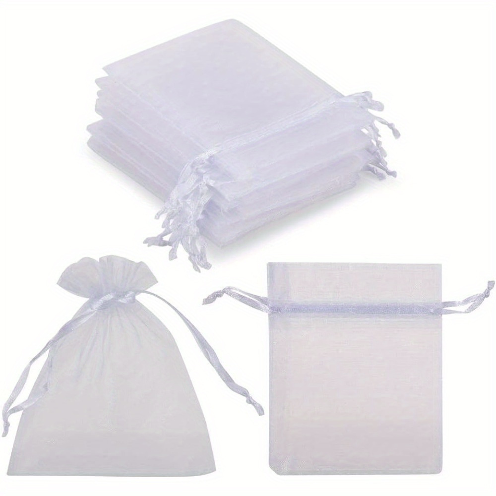 100PCS Small Mesh Bags Drawstring 3x4,Sheer Organza Bags Drawstring for  Jewelry, Mesh Party Wedding Favor Bags for Small Business,Candy,Bracelet