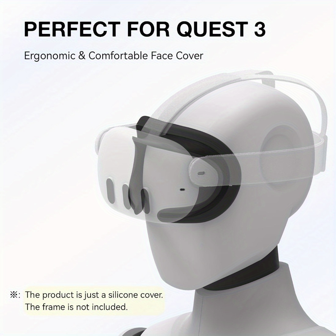 Silicone Face Pad Cover Compatible with Quest 3, Soft & Comfortable Facial  Interface Cushion Cover, Washable VR Silicone Accessories Compatible with