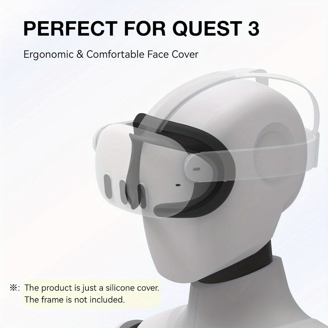 Silicone Face Pad Cover Compatible With Quest 3, Soft & Comfortable Facial  Interface Cushion Cover, Washable VR Silicone Accessories Compatible With  Oculus Quest 3(Black)