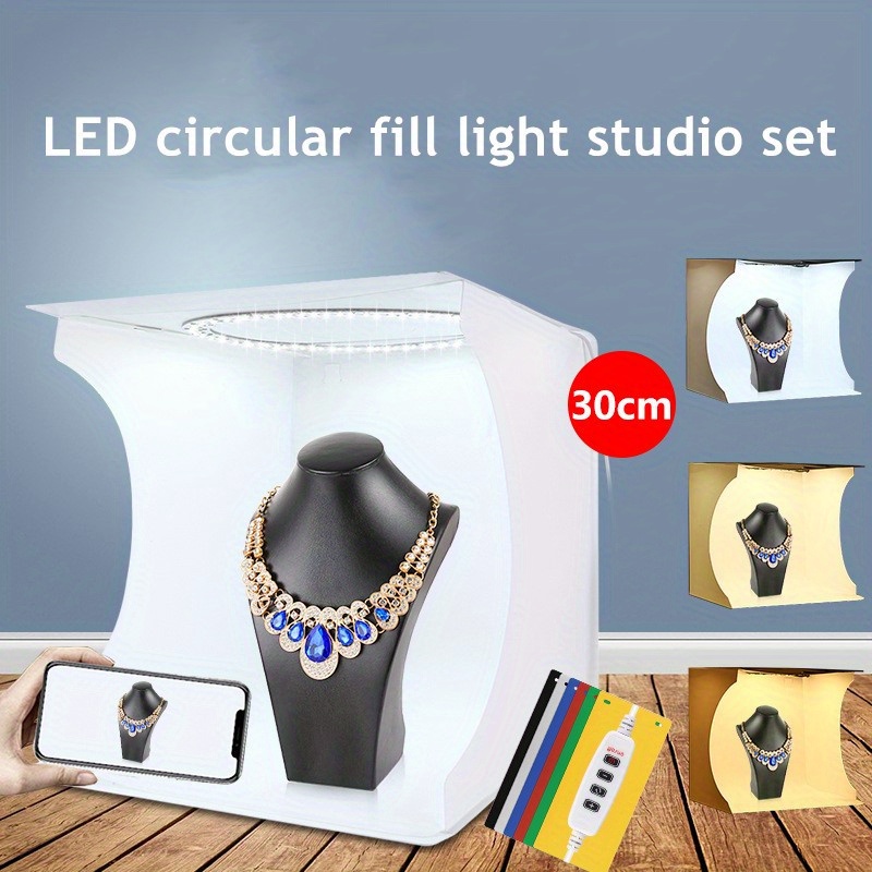 Mini Folding Light Box Photography Studio Led Light Soft Box - Temu