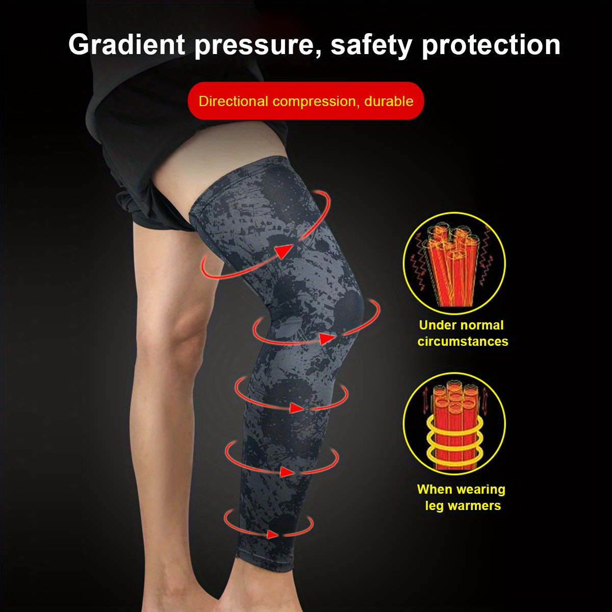 1Pc Thigh Guard Protector Pads Leg Support Compression Bandage Sleeve Muscle  Pain Relief Sport