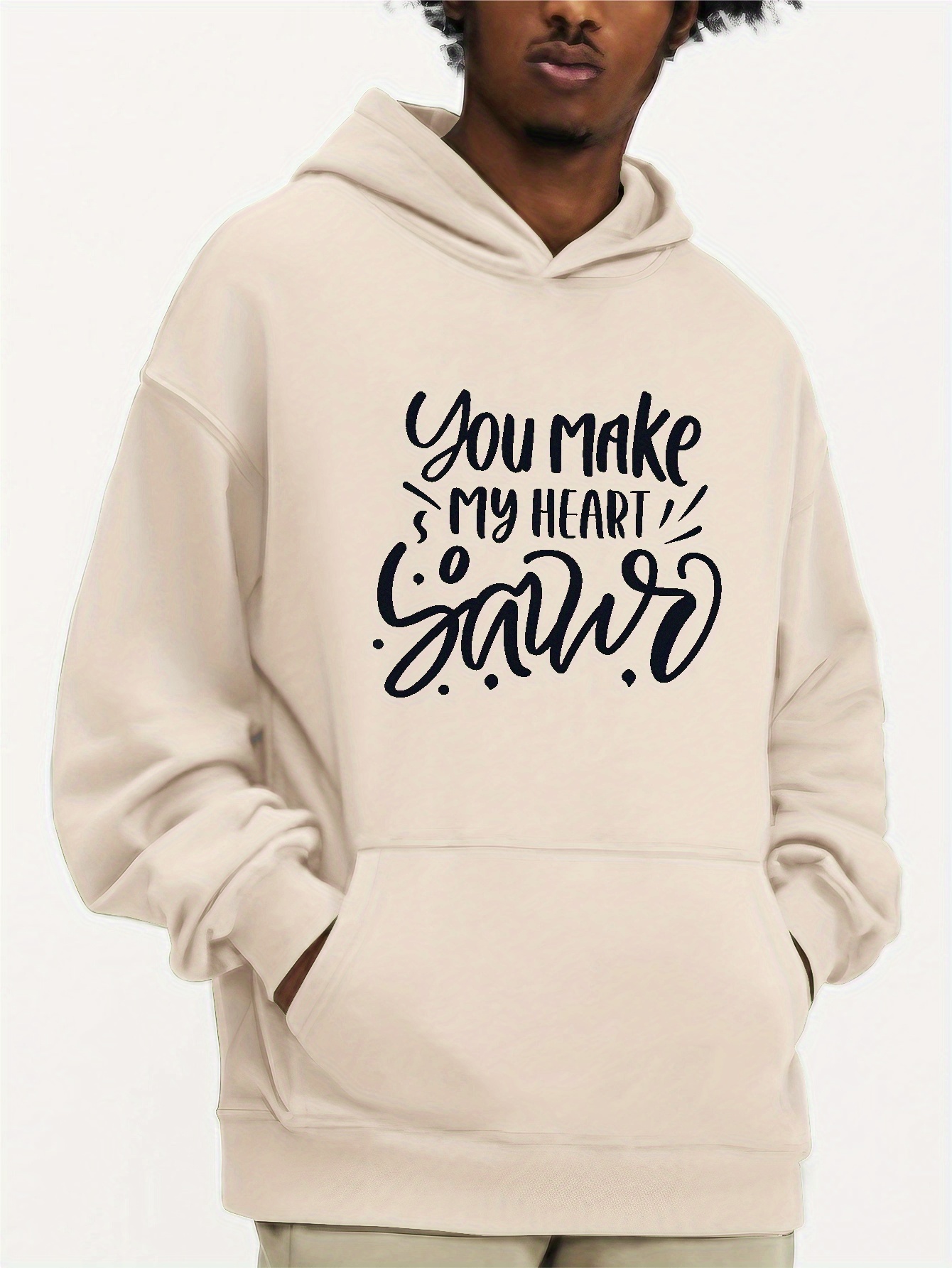 Make Heart Saur Print Hoodies Men Graphic Hoodie Temu United