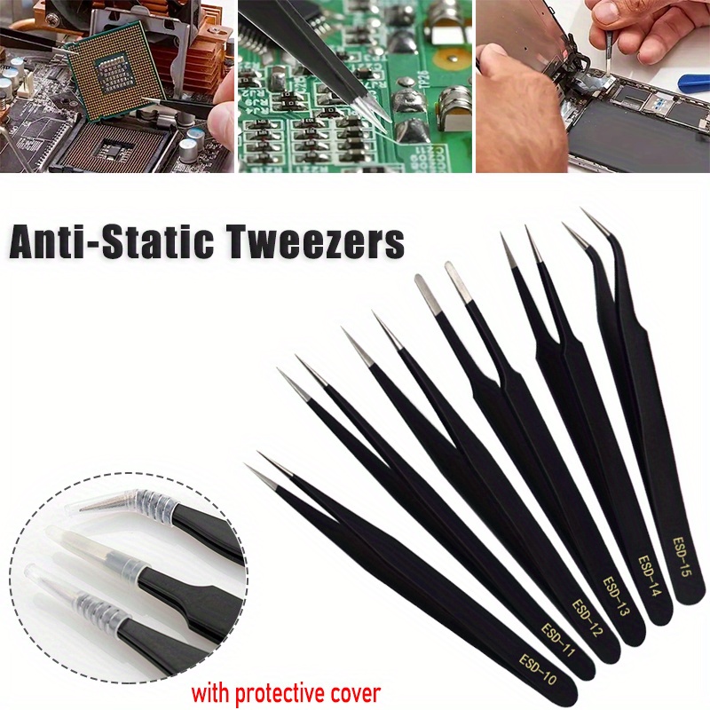 Esd Anti static Stainless Steel Tweezers Precision - Temu