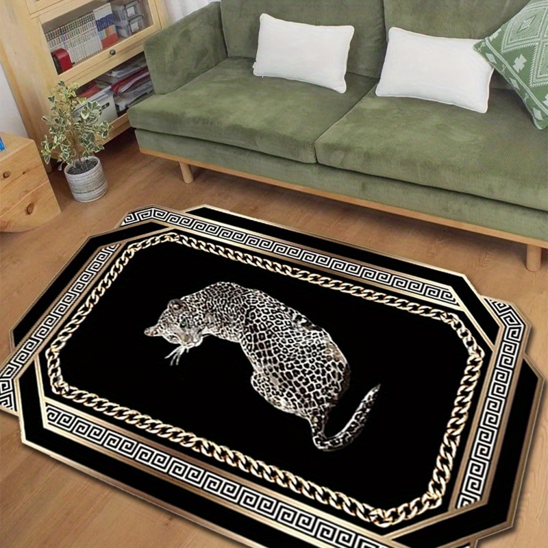 luxurious   print area rug thick non slip   carpet for living room bedroom and coffee table decor details 3