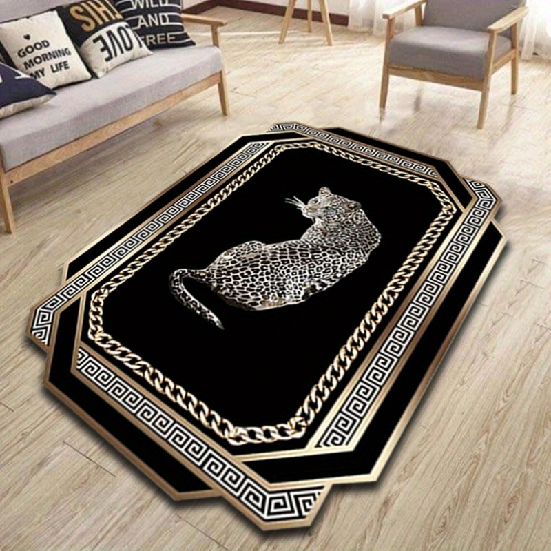 luxurious   print area rug thick non slip   carpet for living room bedroom and coffee table decor details 5