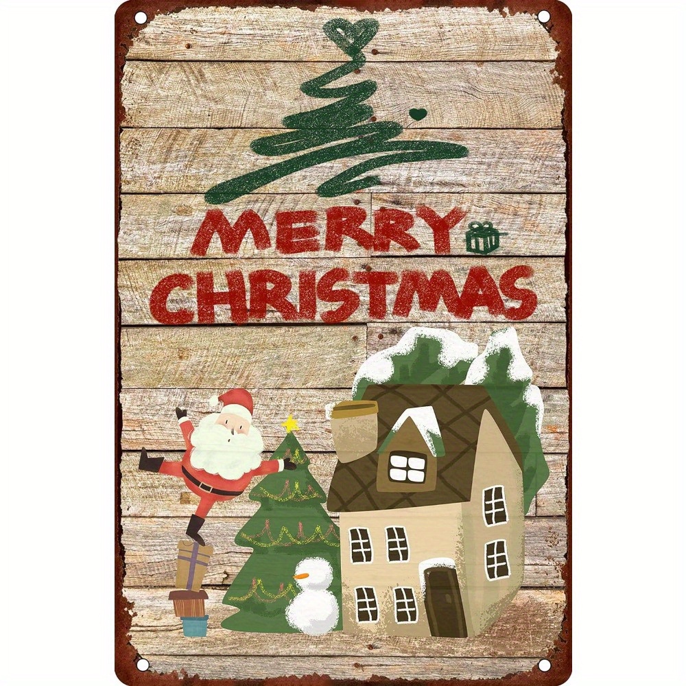 Merry Christmas Metal Sign Vintage Christmas Tin Signs - Temu New Zealand