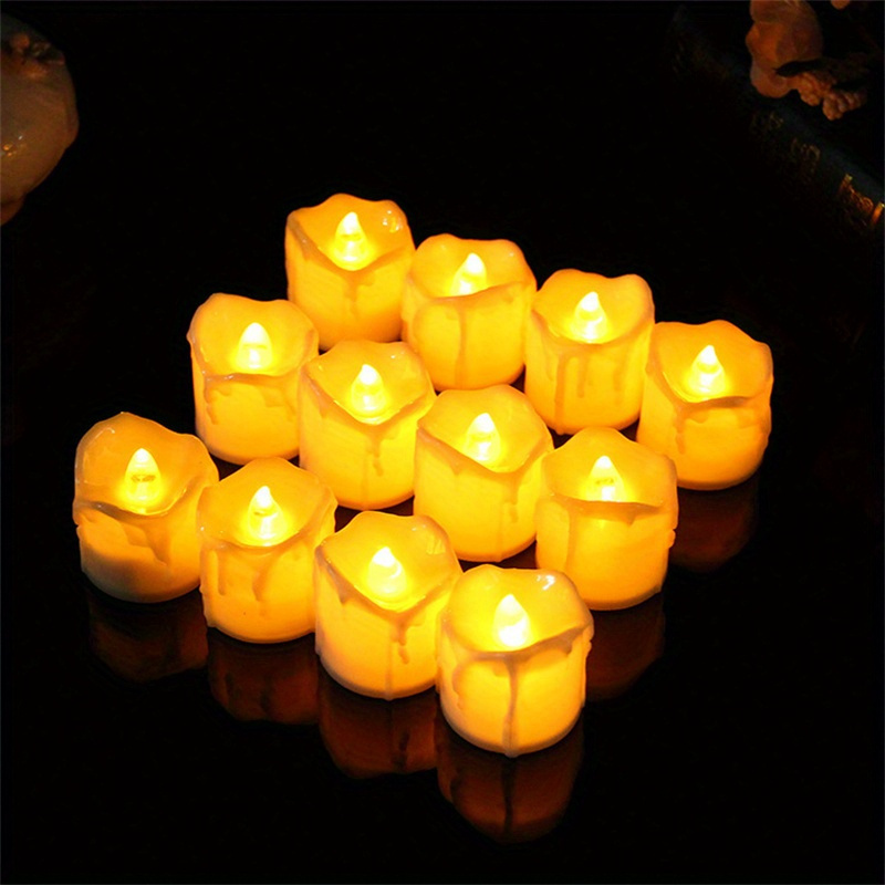 Velas LED sin llama, 4 velas románticas que funcionan con pilas, velas LED  para el día de San Valentín, decoración romántica de aniversario y boda