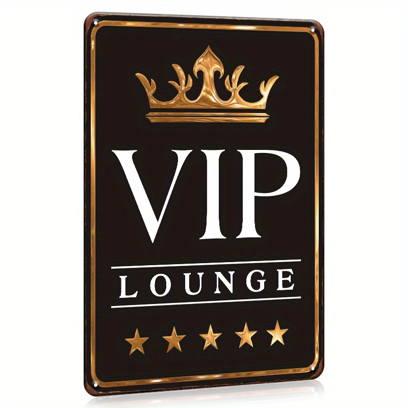 

1pc Vip Lounge Metal Tin Sign 8x12in - Vintage Plaque Decor For Home, Restaurant, Bar, Cafe, Garage, And Wall Decor -weatherproof And Dust-proof