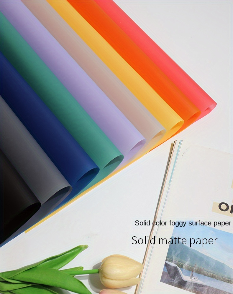 Thickened Korean Plain Paper Mist Paper Solid Color Bouquet - Temu